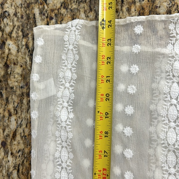 Anthropologie Zoa New York Neve Peasant Ivory Silk Sheer Top Blouse Size L - Picture 10 of 10